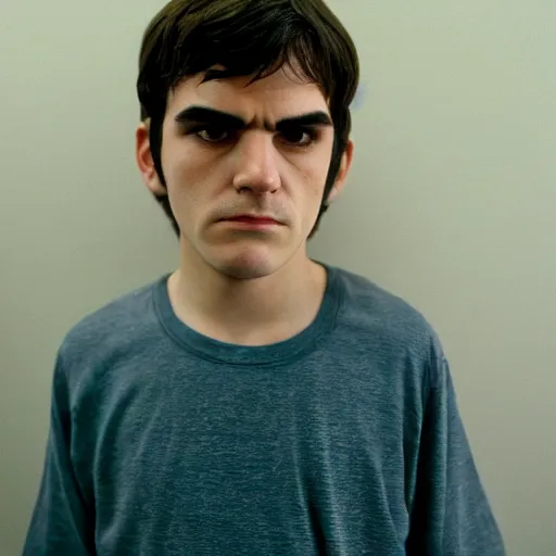 Image similar to walter jr from breaking bad looking very upset about his dad being such a loser, sharp focus, hyper realistic, sony 3 5 mm lens