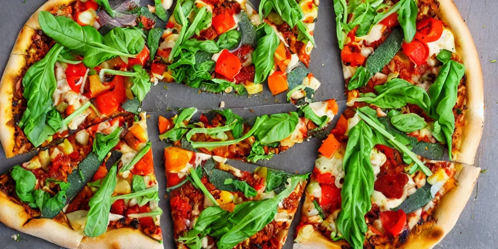 Image similar to garden vegetable pizza