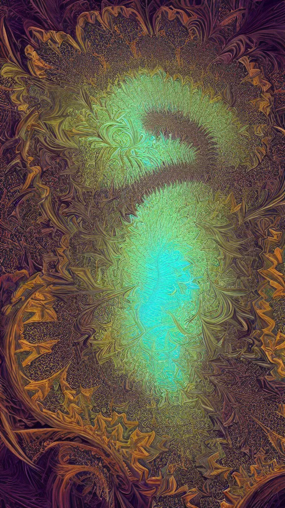 Image similar to 3d fractal background by echer, psychedelic,mandelbulb 3d, digital art, high details, atmospheric, trending on deviantart, 8k resolution