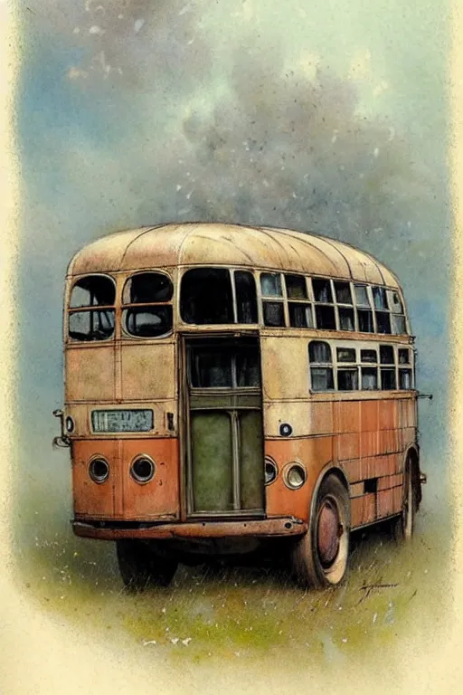 Image similar to ( ( ( ( ( 1 9 5 0 s bus. muted colors. ) ) ) ) ) by jean - baptiste monge!!!!!!!!!!!!!!!!!!!!!!!!!!!