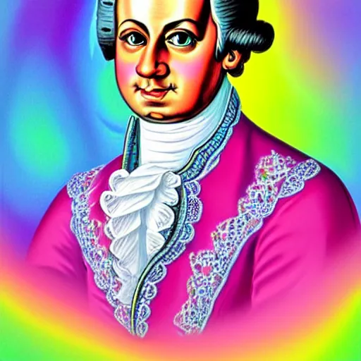 Image similar to original illustration of Mozart by Lisa Frank