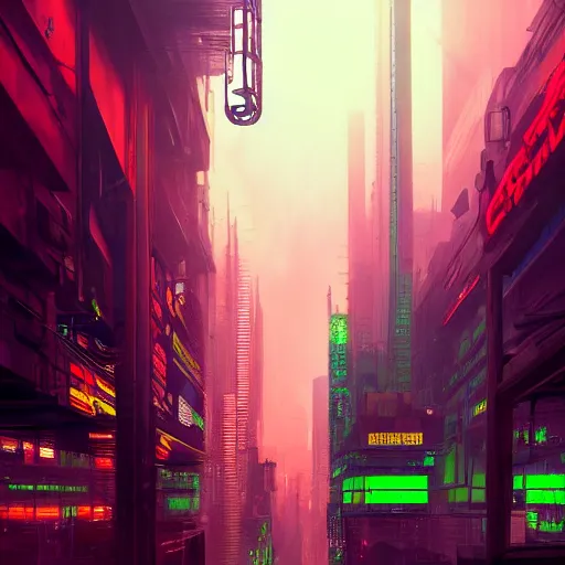 Image similar to cyberpunk city in the clouds, neon signage. detailed, by jim burns, darek zabrocki, trending on artstation.