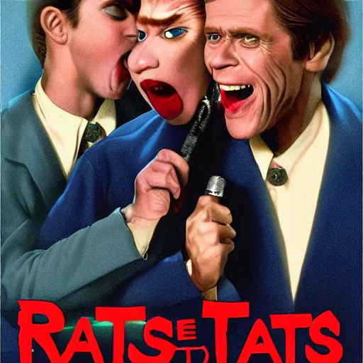 Image similar to movie poster of rats, a musical about singing rats, starring willem dafoe