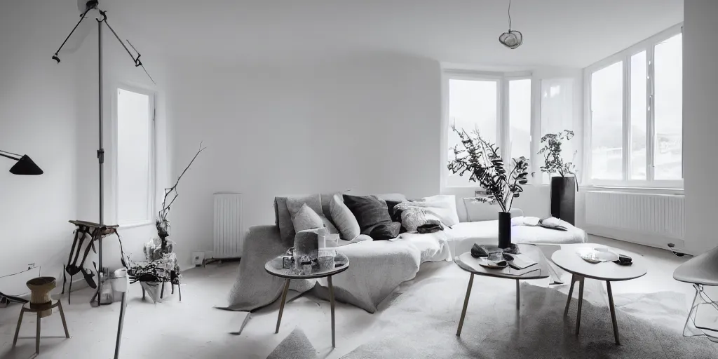Prompt: a minimalist nordic interior design at the camera 8 k