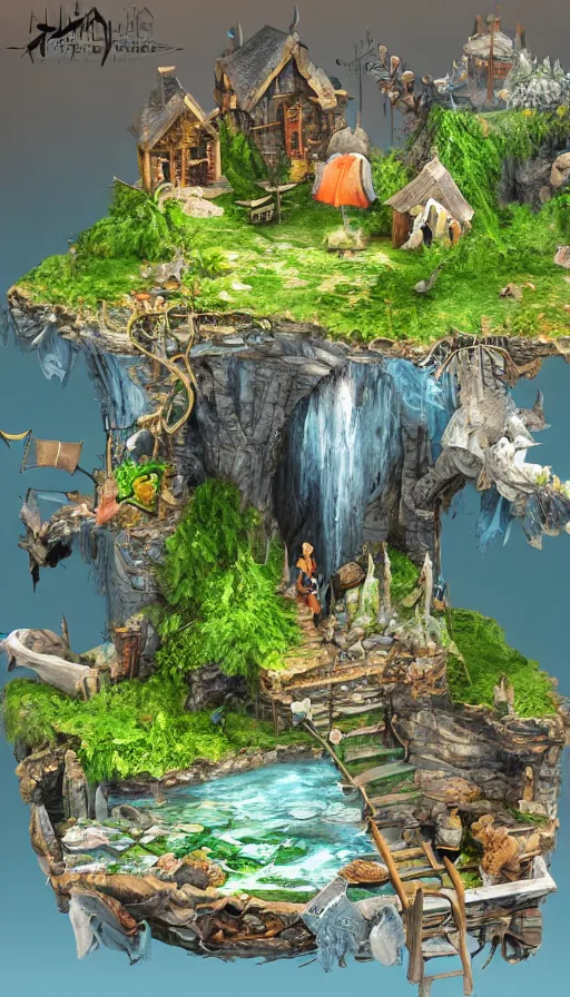 Image similar to a 3D fantasy diorama,high quality,8k,4k
