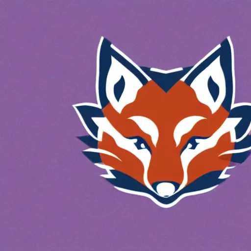 Prompt: a sports logo depicting a purple fox, on a white background, based on milwaukee bucks logo, simplistic,