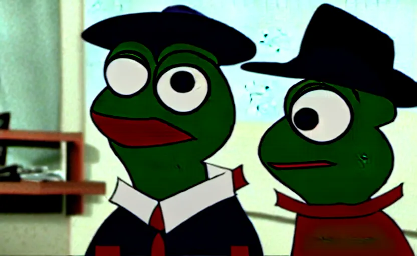 Image similar to frame from pepe detective movie