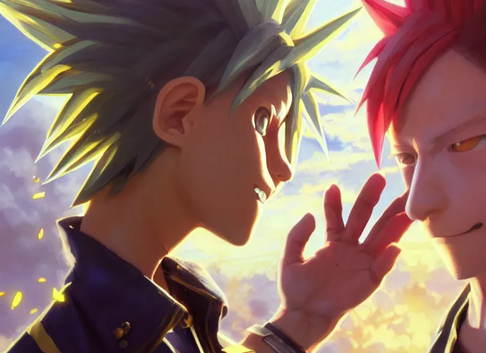 Image similar to highly detailed portrait of yugi moto, in zatch bell, stephen bliss, 8 k, unreal engine, fantasy art by greg rutkowski, loish, rhads, ferdinand knab, makoto shinkai and lois van baarle, ilya kuvshinov, rossdraws, tom bagshaw, global illumination, radiant light, detailed and intricate environment