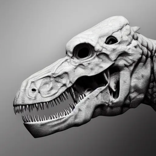 Prompt: x - ray of tyrannosaurus rex, octane render, art station, concept art, rococo, photorealistic, intense detail, 8 k