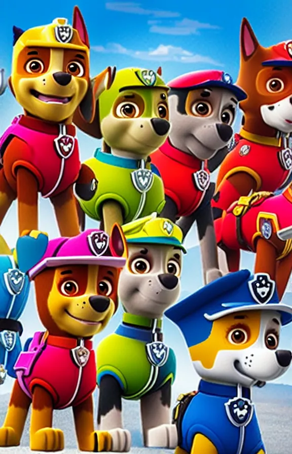 Prompt: Paw patrol live action movie