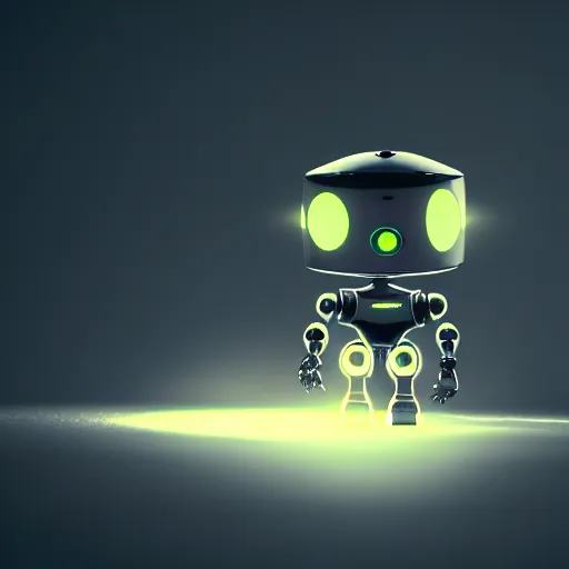 Image similar to a cute little robot. super realistic 8 k render of a dark hooded powerful elegant, cinematic composition