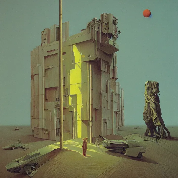 Prompt: rave, science fiction, Edward Hopper and James Gilleard, Zdzislaw Beksinski, highly detailed