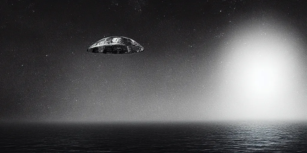 Prompt: alien biological entity, clear sky above, psychedelic, hyperrealistic, grayscale, calm ocean landscape
