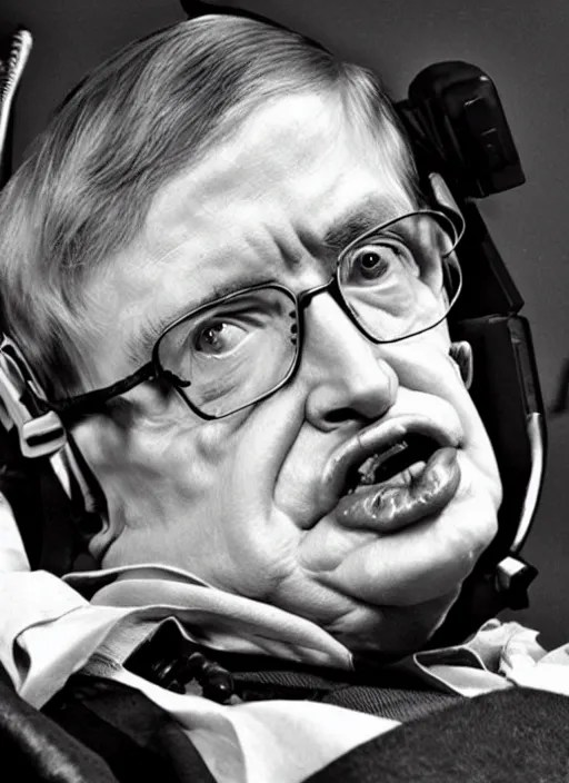 Image similar to Stephen Hawking in fallout 4