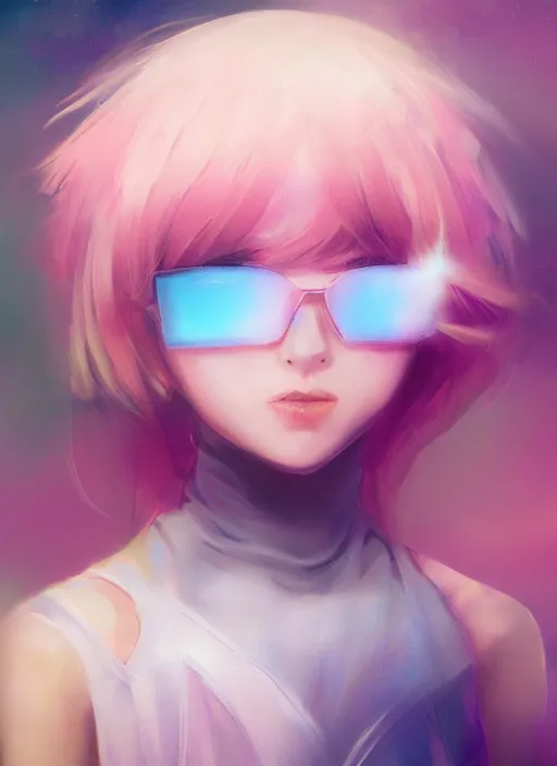 Prompt: pastel texture, matte painting hyperpop portrait trending on pixiv