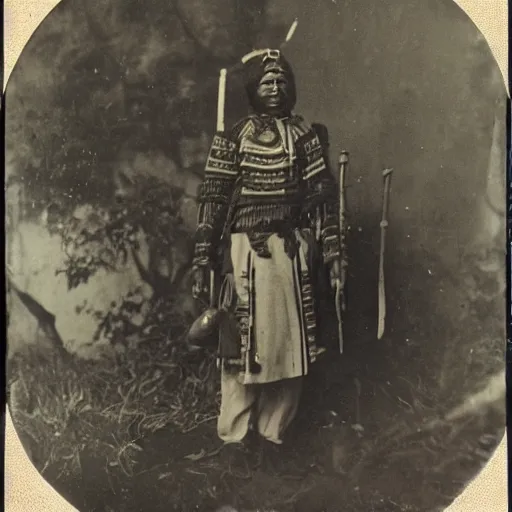 Image similar to old antique photo of an apache warrior