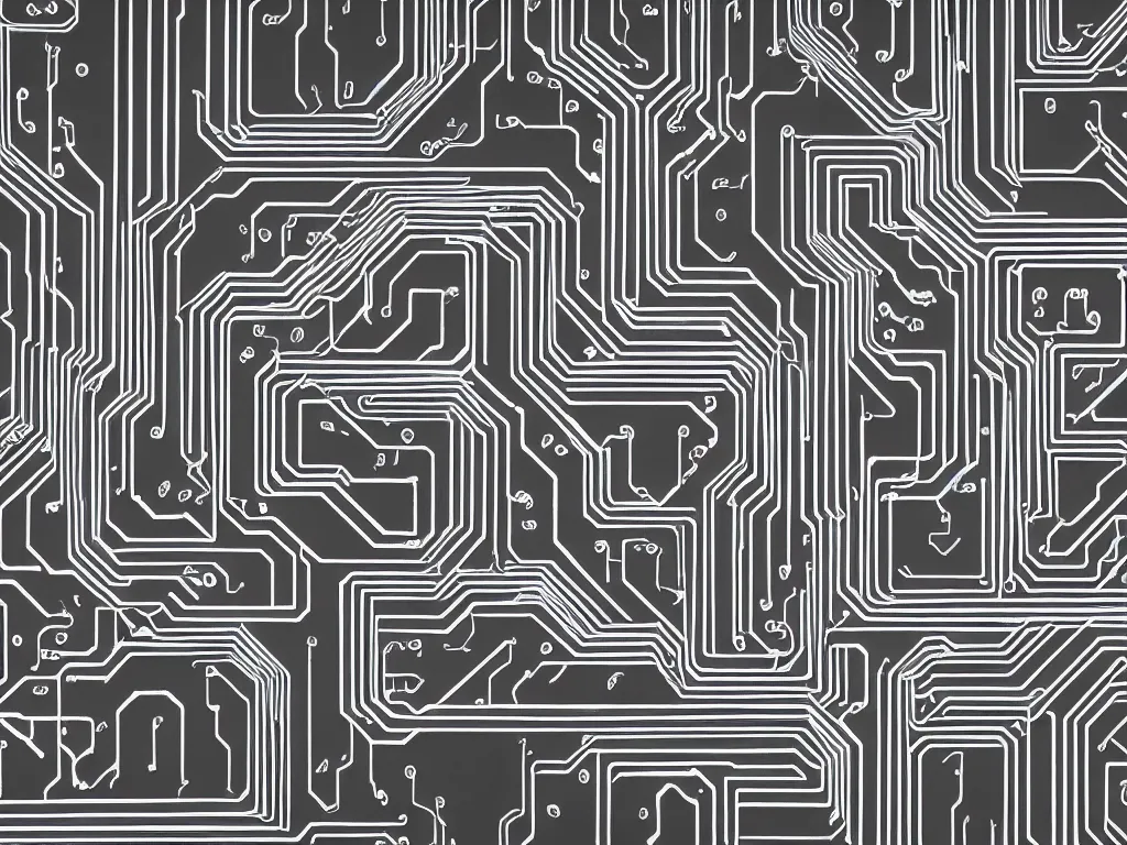 Prompt: desktop wallpaper, subtle dark greys, circuitry, maze, focused
