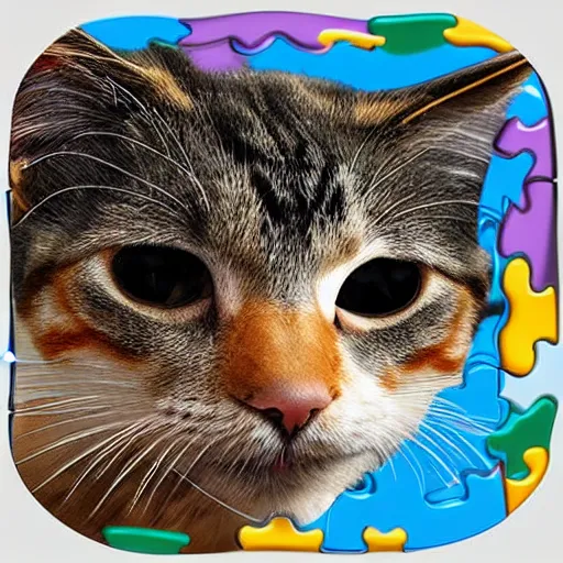 Prompt: 3d puzzle of cat