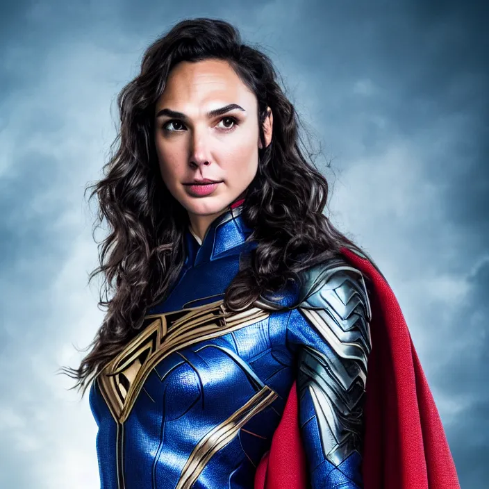 Prompt: portrait of gal gadot as sorcerer supreme, by charlotte grimm, natural light, detailed face, canon eos c 3 0 0, ƒ 1. 8, 3 5 mm, 8 k, medium - format print, full body shot