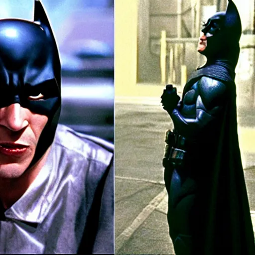 Prompt: batman played by gilbert gottfried, movie directed by christopher nolan, cinematography by wally pfister