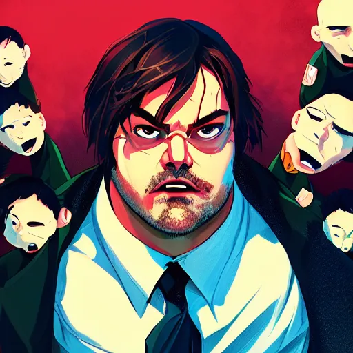 Prompt: Jack Black as Tyler Durden, ambient lighting, 4k, anime key visual, lois van baarle, ilya kuvshinov, rossdraws, artstation