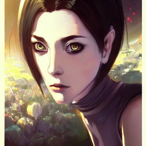 Image similar to a potrait of an alien with big eyes, scary - face, realistic shaded perfect face, fine details. night setting. very anime style. realistic shaded lighting poster by ilya kuvshinov katsuhiro, magali villeneuve, artgerm, jeremy lipkin and michael garmash, rob rey and kentaro miura style, trending on art station
