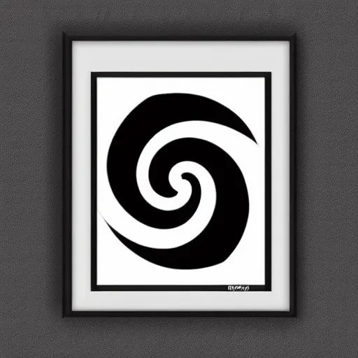 Image similar to black and white illustration spiral galaxy block print