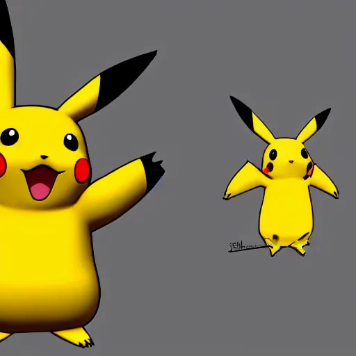 Image similar to pikachu with bfg 9 0 0 0 fighting with cakes, 3 d, photorealistic