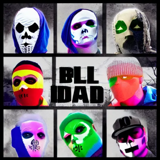 Image similar to hollywood undead but theyre based on pride flags