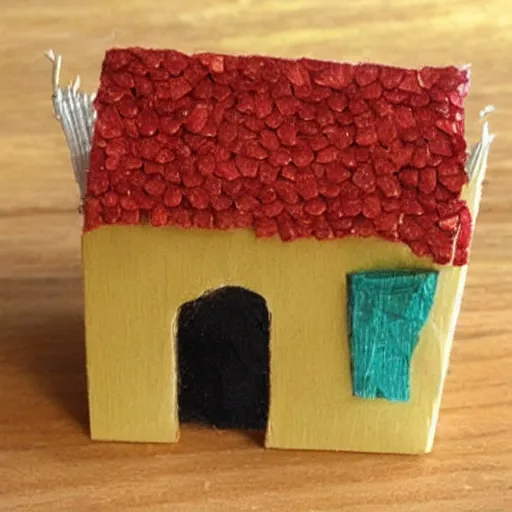 Image similar to an house make from tooth pick