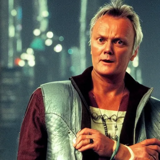 Image similar to Anthony Head as Cyberpunk Uther