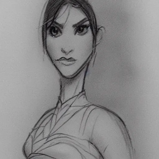 Image similar to milt kahl sketch of victoria justice as princess padme from star wars episode 3