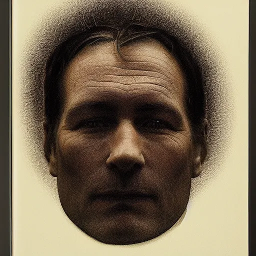 Image similar to a portrait from the spiritual world, dark, front view, by christopher nolan