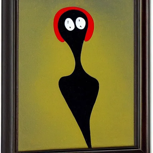 Prompt: portrait of a famous woman by joan miro