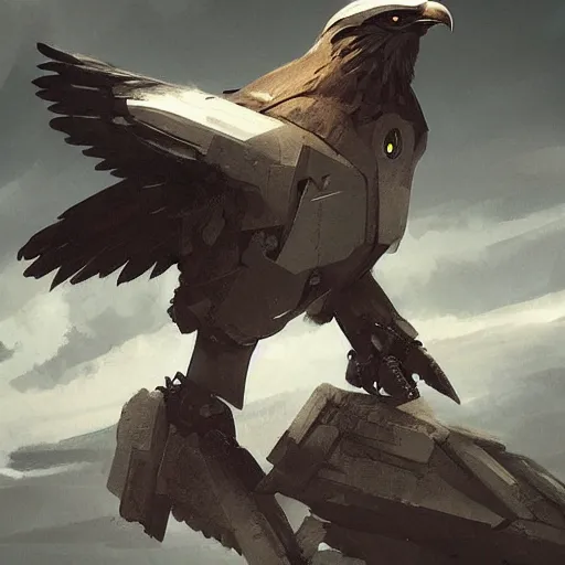 Image similar to robot eagle, Greg rutkowski, Trending artstation, cinematográfica, digital Art