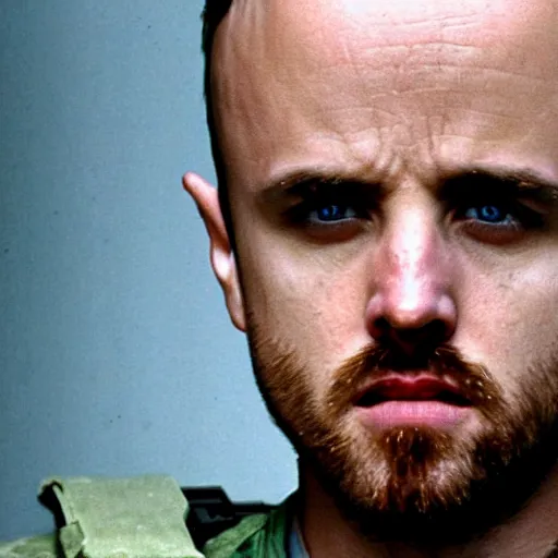 Image similar to jesse pinkman from breaking bad in the vietnam war, 4 k, hyper realistic