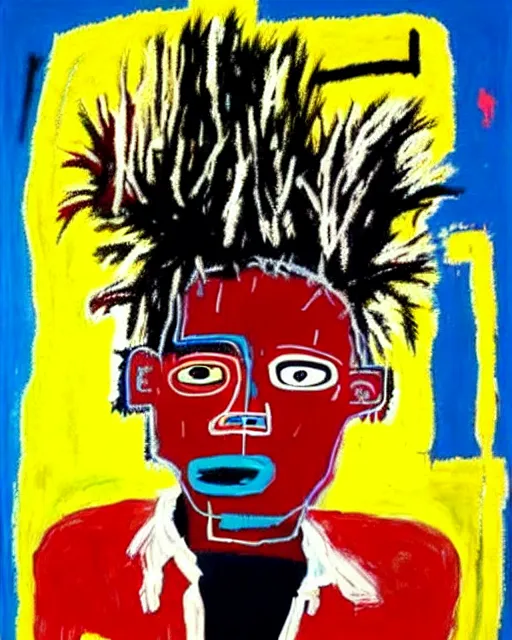 Image similar to stunning realistic portrait by jean - michel basquiat