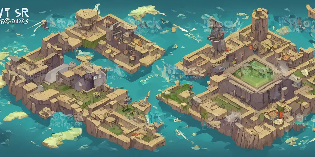 Image similar to A high detailed isometric vector art presenting an aerial view of a RPG room by Transistor, dofus, Bastion, pyre, hades, Patreon content, containing tables and walls, HD, straight lines, vector, grid, dnd map, map patreon, fantasy maps, foundry vtt, fantasy grounds, aerial view ,dungeondraft , tabletop, inkarnate, dugeondraft, roll20