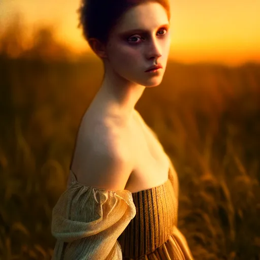 Prompt: photographic portrait of a stunningly beautiful renaissance female emo pagan in soft dreamy light at sunset, contemporary fashion shoot, by edward robert hughes, annie leibovitz and steve mccurry, david lazar, jimmy nelsson, breathtaking, 8 k resolution, extremely detailed, beautiful, establishing shot, artistic, hyperrealistic, beautiful face, octane render
