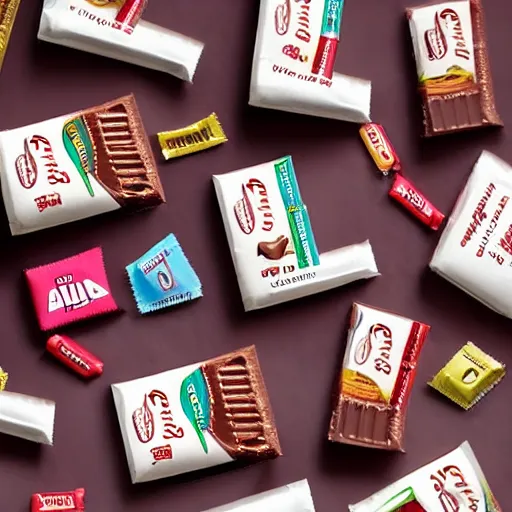 Image similar to chocolate candy bar packaging, 2 0 1 0 s style, very appealing, marketing photo