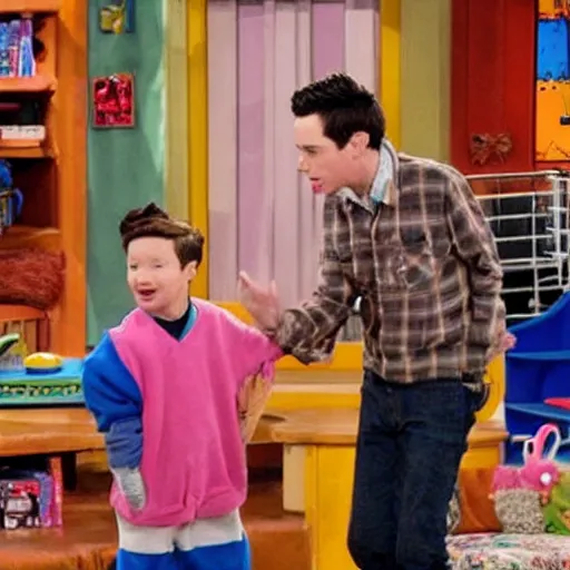 Image similar to donald trumo as a child in Icarly episode 4k