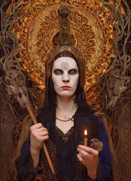 Image similar to picture inside covens den, textless hyper ornate wiccan masks, intricate wiccan facial detailing, highly detailed, lifelike, photorealistic, diffuse lighting, hdrp render, artstation, unreal 5, smooth, sharp focus, art by john collier, albert aublet, krenz cushart, artem demura, alphonse mucha