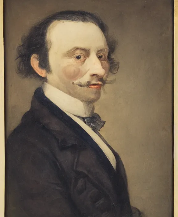 Image similar to portrait of a gentleman with color smeared in the face
