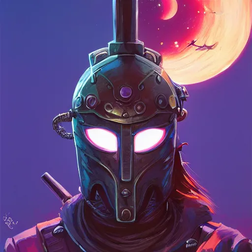 Image similar to cyberpunk viking helmet mask warrior goddess robot ninja fantasy, art gta 5 cover, official fanart behance hd artstation by jesper ejsing, by rhads, makoto shinkai and lois van baarle, ilya kuvshinov, ossdraws