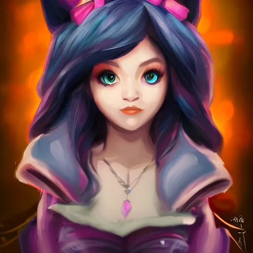 Image similar to beautiful portrait of lulu from league of legends, digital painting