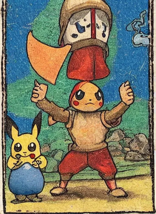 Image similar to a pokemon card from the 1 3 0 0 s