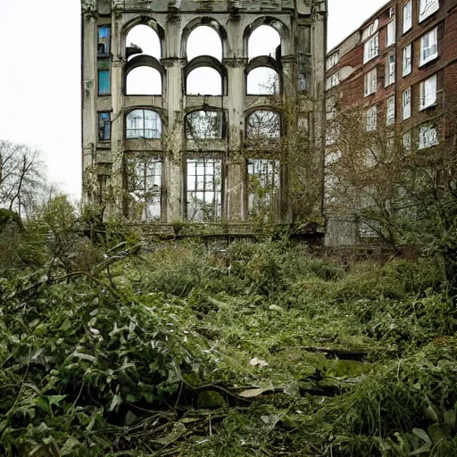 Image similar to photo of an overgrown london in ruins