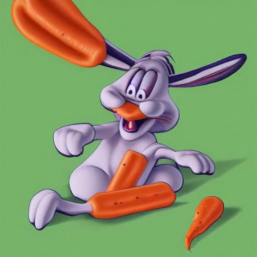 Prompt: Bugs Bunny eating a carrot, hyperdetailed, artstation, cgsociety, 8k