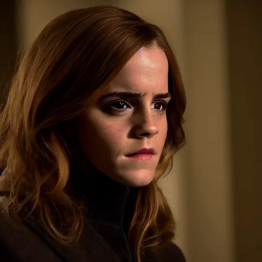 Image similar to Still of Emma Watson on Law & Order: SVU, dramatic, cinematic lighting