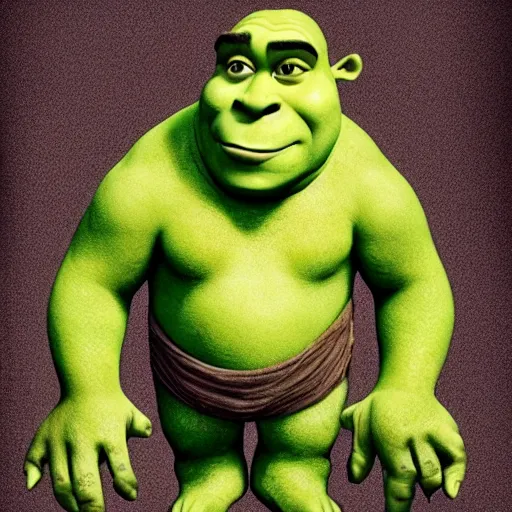 Image similar to shrek, intricate